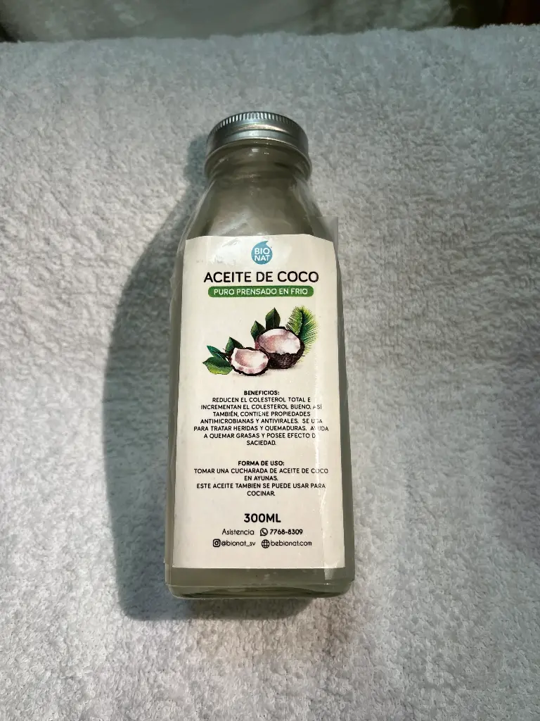 Aceite de coco comestible